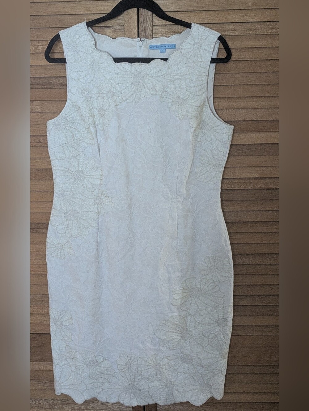 🔥SALE🔥Antonio Melani White Floral Lace Sheath Dress - Picture 5 of 13